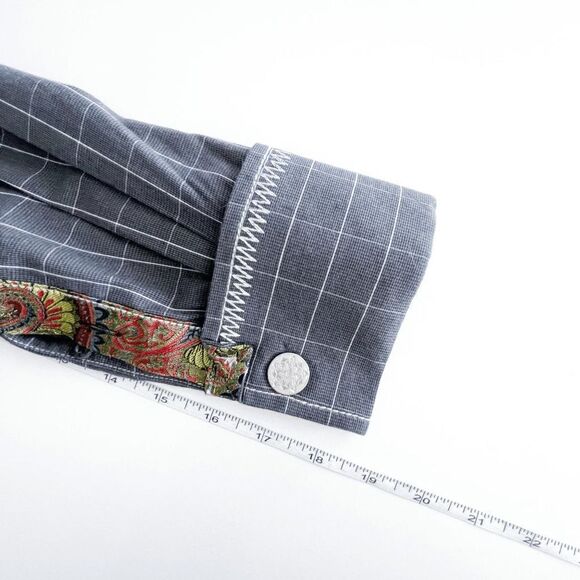 Scott Weiland Mens Casual Button Down Shirt Long Sleeve Cotton Gray Small - Picture 5 of 7